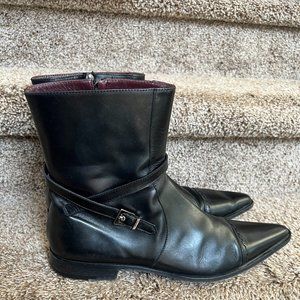 Cesare Paciotti Men's Italian Black Luxury Leather Boots